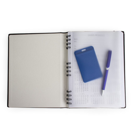 CADERNETA DE COURO SINTÉTICO PERSONALIZADA 