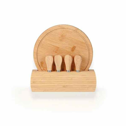 Kit para Queijo Em Bambu / Madeira / Inox Personalizado 
