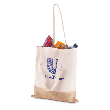 Sacola em Algodão Cru e Juta Promocional