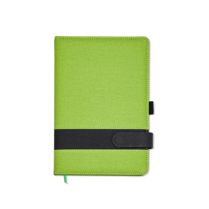 CADERNETA EM LINHO PERSONALIZADA – BRINDE CORPORATIVO ELEGANTE