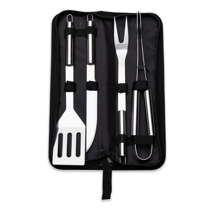 Kit churrasco 4 peças inox com estojo  para brinde