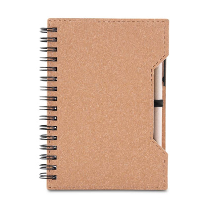 Caderno de papelão com caneta para empresas