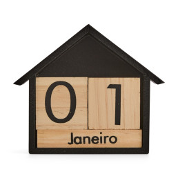 Calendário permanente madeira com logotipo